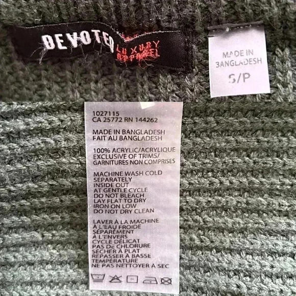 Devoted Sweater Lace Tie Front Keyhole Neckline High Low Hem Green Size Small - Picture 10 of 16